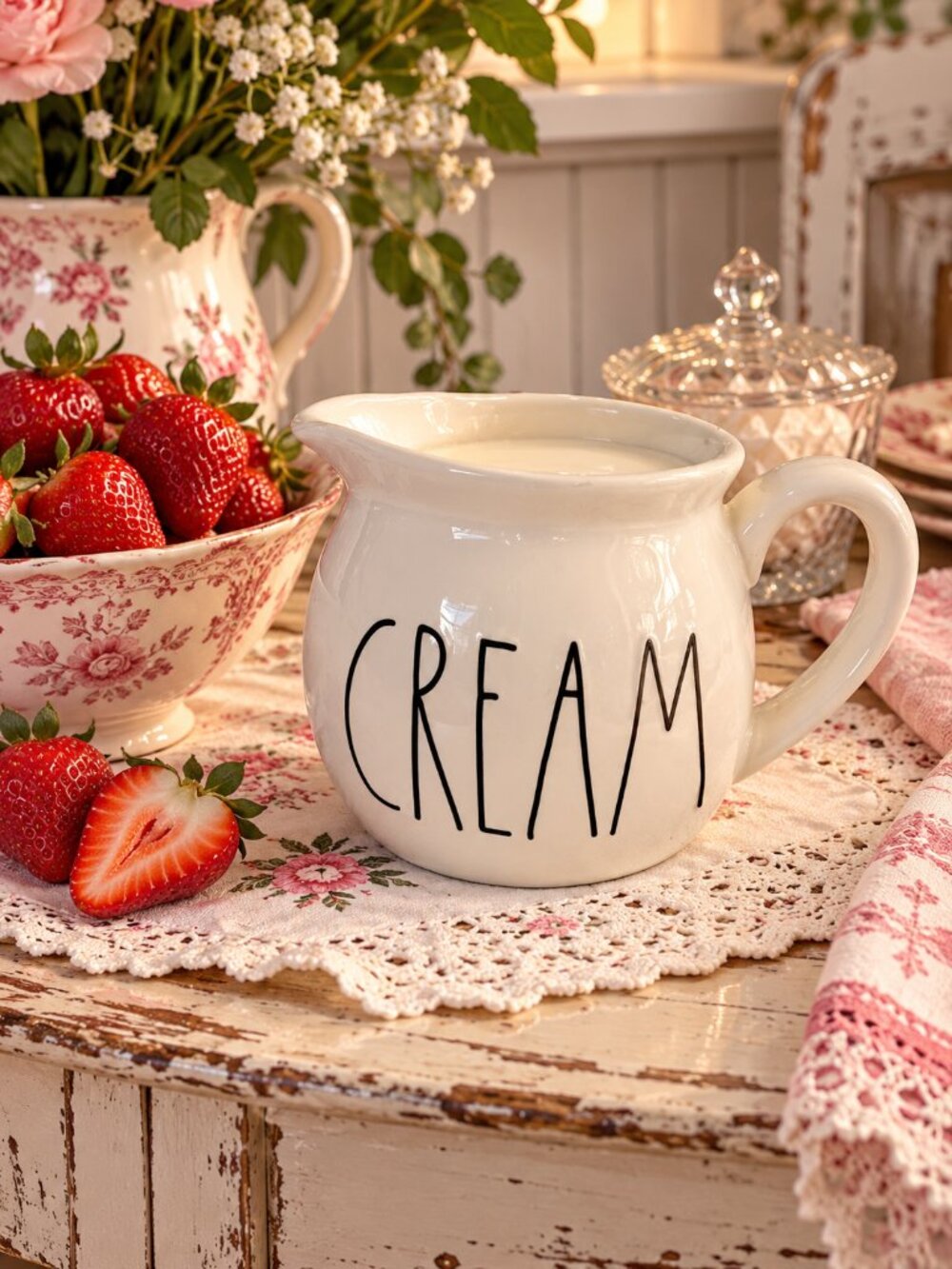 Rae Dunn Artisan Collection CREAM Ceramic Creamer Pitcher by Magenta